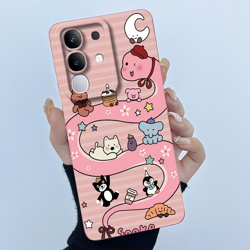 For Vivo Y29 4G Phone Case Fashion Simplicity Oil Painting Flower Soft Liquid Silicone Shell Back Cover For Vivo Y 29 4G Fundas