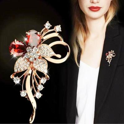 Zircon Flower Brooch for Women, Luxury Shiny Corsage Wedding Clothing Accessories, Fashion Versatile Brooches Gifts for Girls