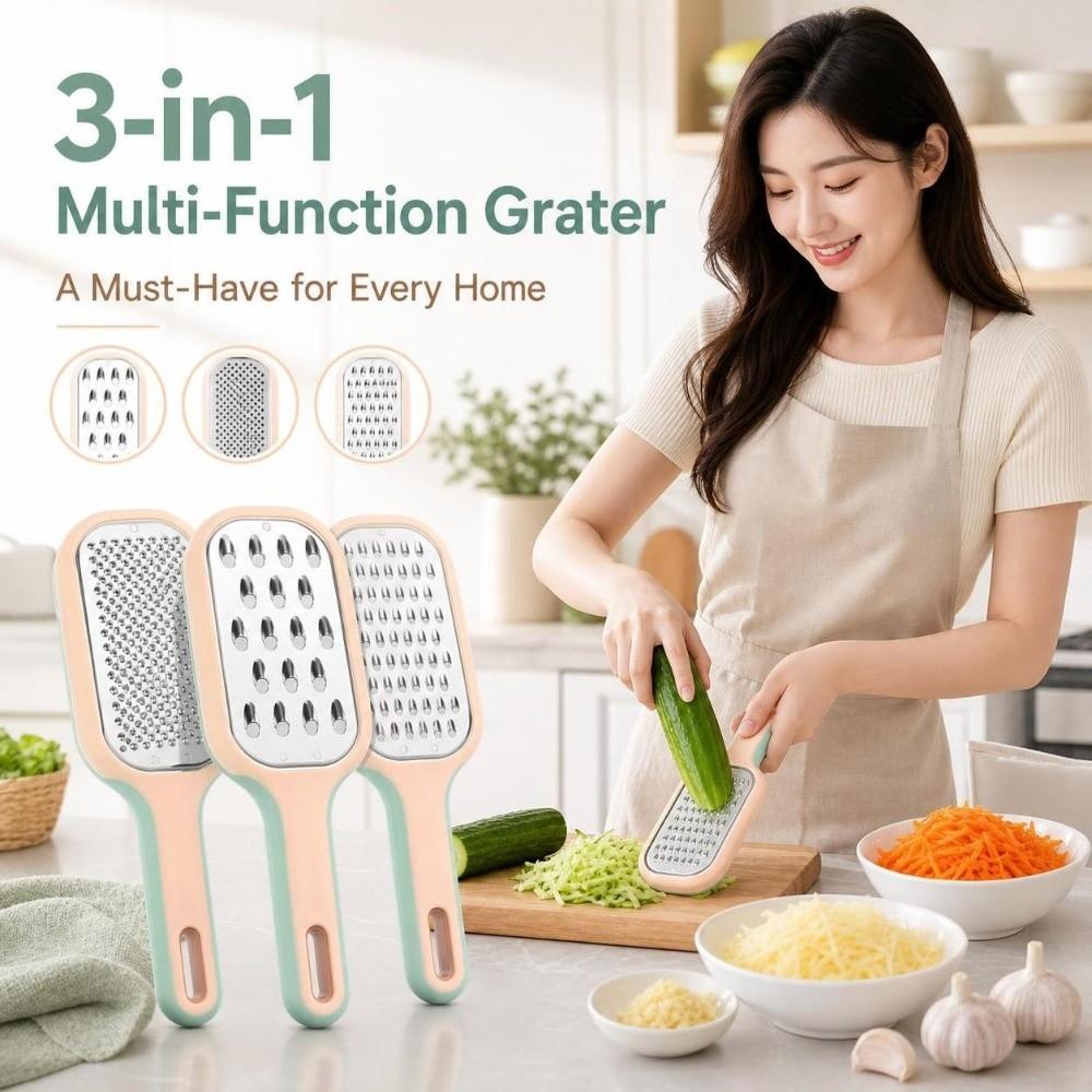 3pcs/set Non Slip Stainless Steel Grater Set Stackable Ginger Garlic Zester Holiday Gift Giving