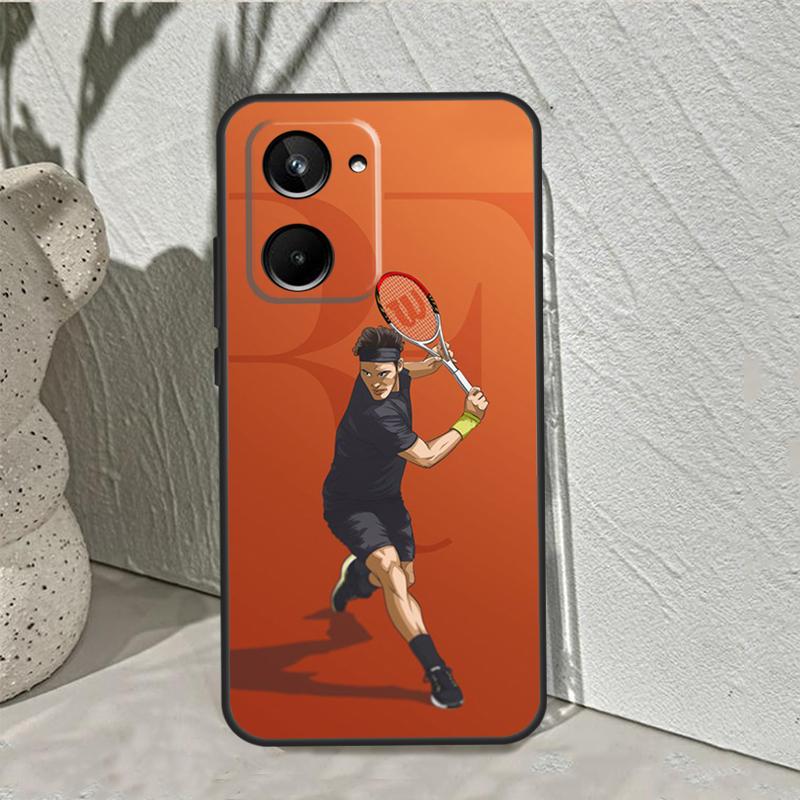

Tennis Roger Federer RF For Realme C55 C53 C67 C75 C71 C61 C33 C63 C51 C65 10 11 12 13 14 Pro Plus GT7 15 Pro Case Realme C61
