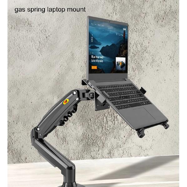 NB F80 with Laptop tray for 10"-17" laptop pad notebook desktop stand gas spring long arm full motion tilt clamp grommet hole