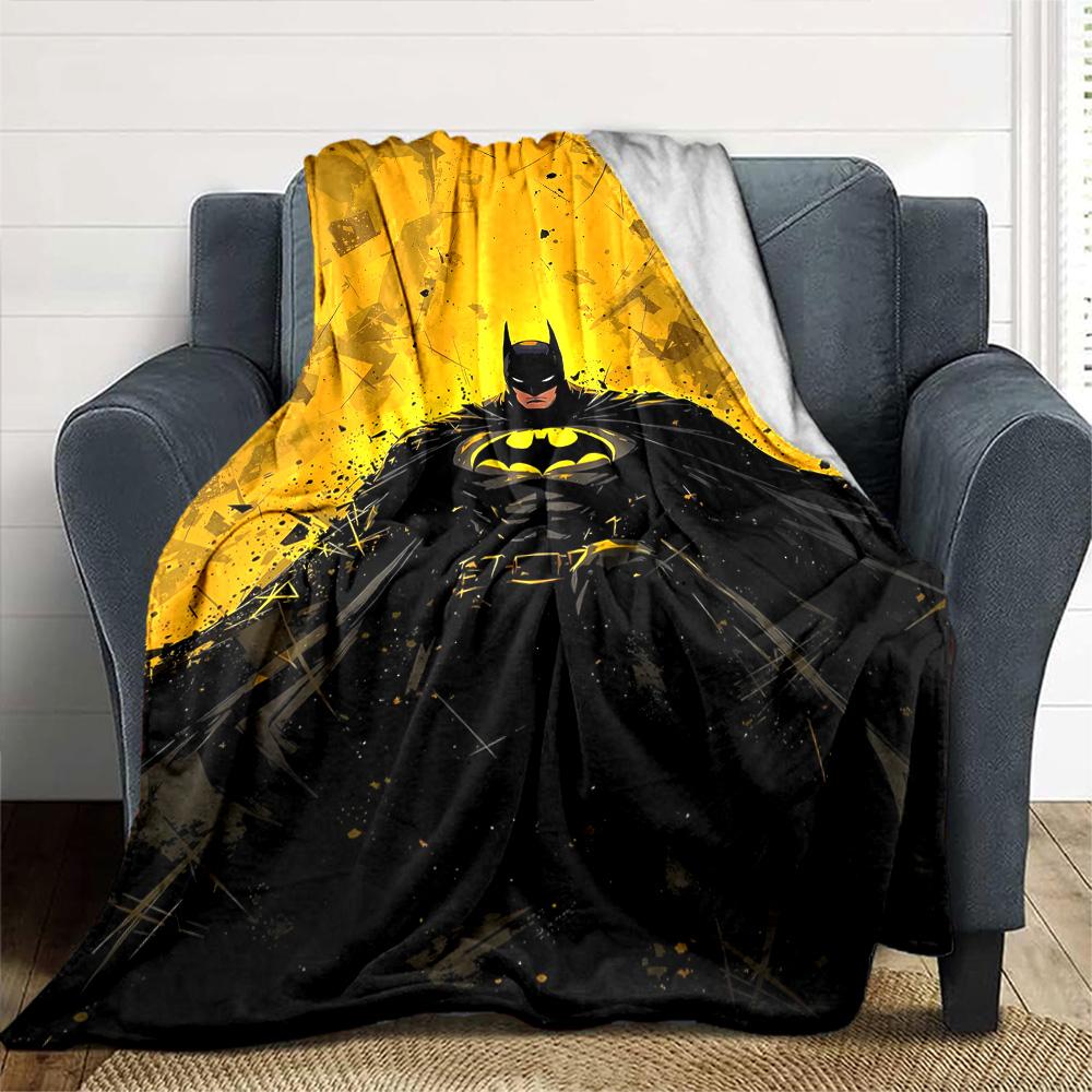 Yellow Batman Blanket Warmthful Decor Perfect for Bed Chair Office Chair for All Seasons Warmthful Decor Unique Gift for Family and Friends Camping