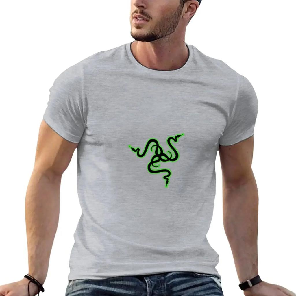 Razer Logo T-Shirt korean fashion funny t shirt heavyweight t shirts plain t shirtsoversized