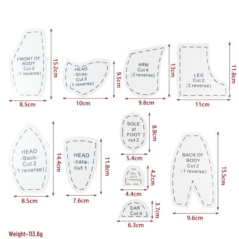 Acrylic Irregular 90° Sewing and Patchwork Ruler for Fabric Cutting