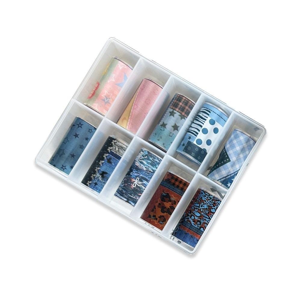 10Rolls Colorful Nail Foils Transfer Paper DIY Manicure Set Decal Tape Beauty Decoration Set 2