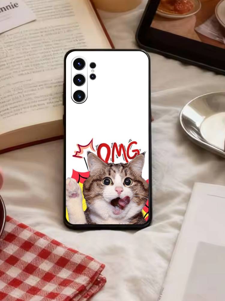 

Goofy Silly Cats Big eyes Phone Case For Samsung S26,S25,S24,S23,S22,S21,S20,Plus,Fe,Lite,Others Black Cover Samsung S20ULTRA5G