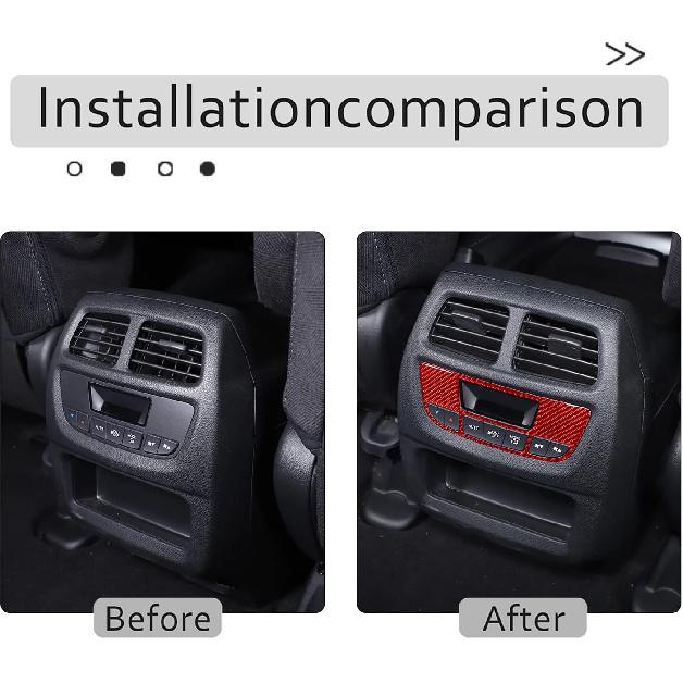 Rear Air Vent Outlet Switch Frame Trim for Honda Pilot 2016-2022/ Ridgeline 2017-2023/ Passport 2019-2023, Carbon Fiber Car Rear Exhaust Vent Panel