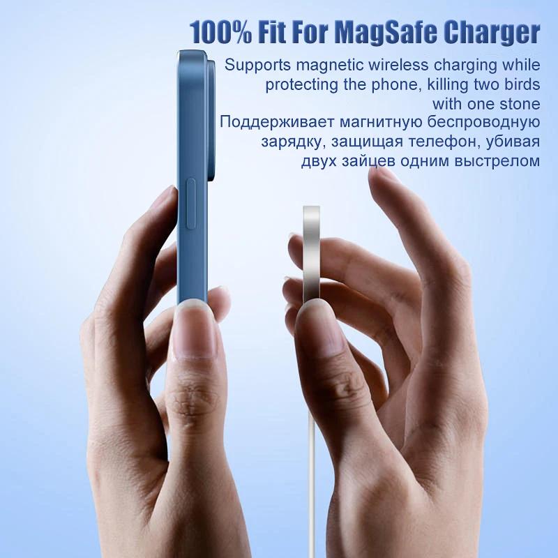 Pour Magsafe Chargement sans fil magnétique Coque de téléphone en silicone liquide Pour iPhone 16 Pro Max 11 12 13 14 15 Pro Max Coque arrière souple