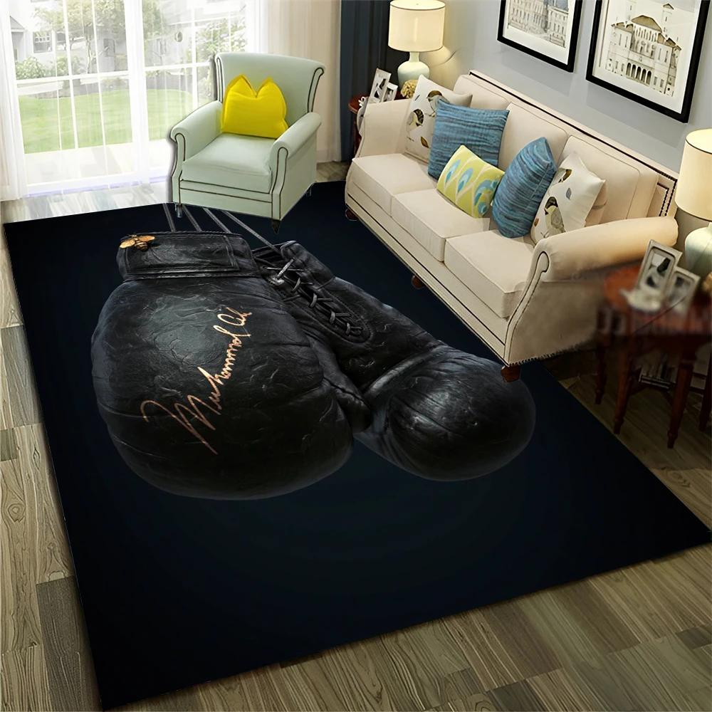 HD Boxer Fight HD Boxing Gloves 3D Carpet Rug for Home Living Room Bedroom Sofa Doormat Decor,Child Area Rug Non-slip Floor Mat