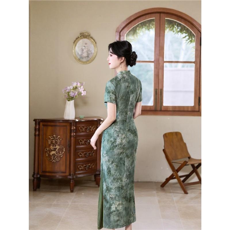 1011 New Chinese cheongsam women's clothing summer young high-end sense daily wear improved dress temperament long