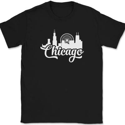 Chicago Cityscape T-Shirt Illinois Geography State City Pride Chiagoan IL Tee