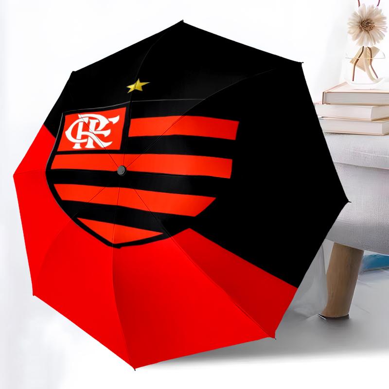 1pc Sturdy 8-Bone Auto Umbrella, Rangers FC Umbrella, Digital Printed, Foldable Umbrella for On-the-Go Outdoor Use