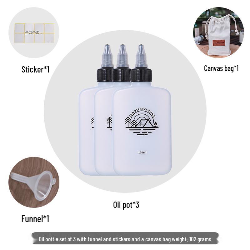 120ML Leakproof Portable Oil & Vinegar Bottle for Camping - Refillable & Compact Seasoning Storage
