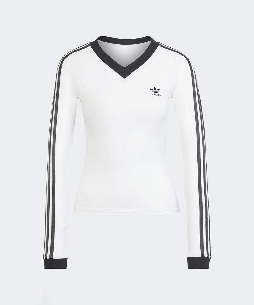 ADIDAS V-Neck Long Sleeve Shirt - White / Jc8154