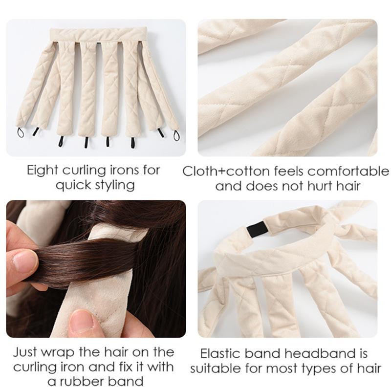 Lazy Hair Curler Hair Rollers Heatless Rod Headband Lazy Natural Soft Wave Formers No Heat Curls Ribbon Salon Styling Tools