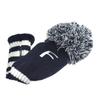 Craftsman Golf Fairway Wood Single Number Knit Club Cover, #F (3, 4, 5, 7, X) Pom-Pom Headcover, Navy/White