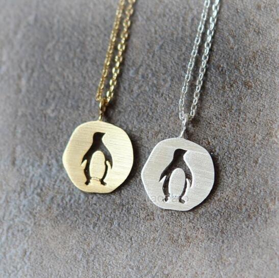 Walking Penguin Pendant Choker Necklace for Women Girls Delicate Charm Christmas Pet Gift Statement