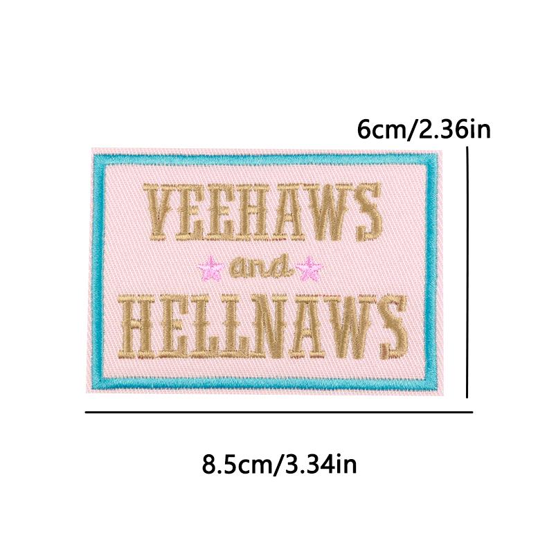 Hats Jeans Sew /Ironing Patch Square Cartoon Letter /Slogan Embroidered Diy Iron On Patches For Clothing Backpack Jackets Badges 
