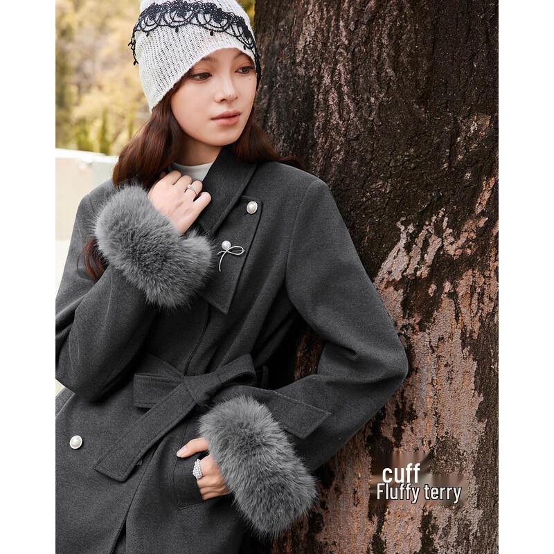 IEF French Retro Elegant Wool Blend Overcoat