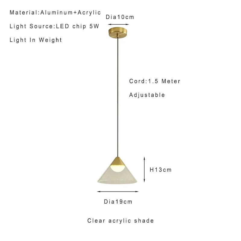 Lamp Modern Pendant Light, 1-Light Gold LED Pendant Light Fixture For Kitchen Island Bedroom Hallway Dining Room Living Room Ca