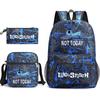 Printed Schoolbag Three-Piece Set, Primary And Secondary School Schoolbag, Backpack, Shoulder Bag, Pencil Bag.