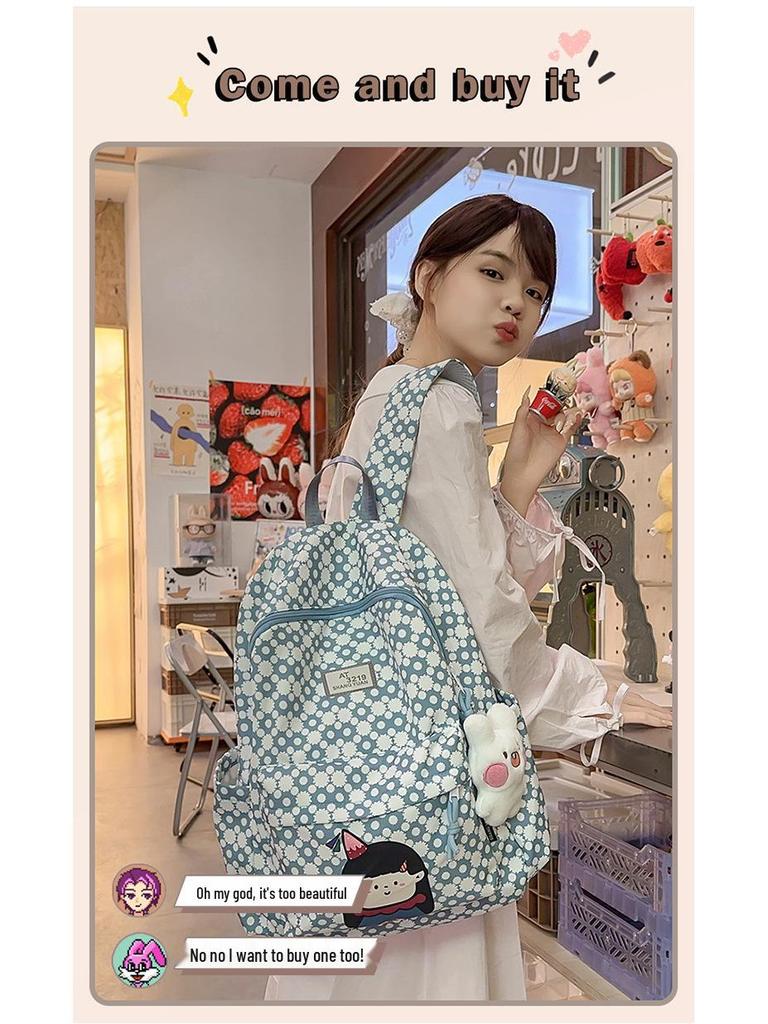 New Cute Cartoon Printed Student Backpack: Lightweight, Durable, Large Capacity Shoulder Bag for Casual Travel & School