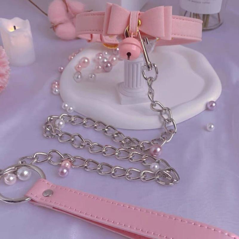 Bows Bell Necklace, Cute and Sexy Neckband, Collar Accessory Chain, Neck Ring