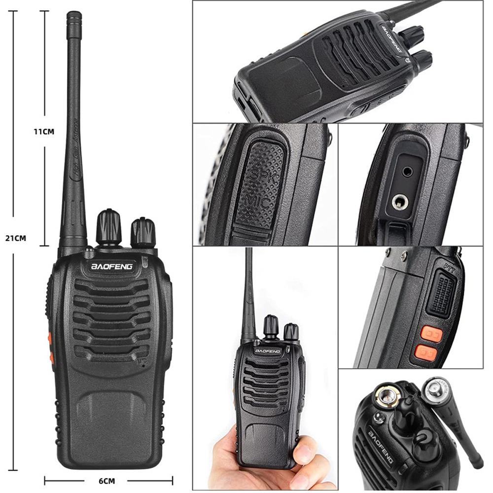2PCS Baofeng BF 888S Walkie Talkie UHF BF888S Long Range Two Way Ham Portable Radio Transceiver for Hunting Hotel Receiver