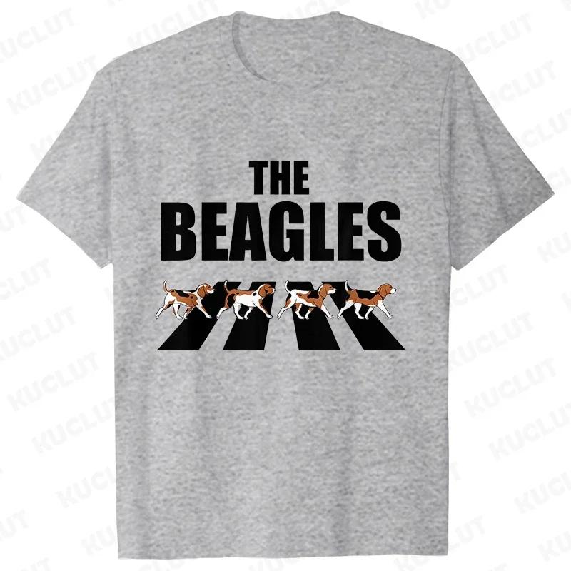 Das The Beagles Crazy Beagle Dog Musterdruck, Herren locker, lässig und vielseitig 100% Baumwolle hochwertiges Kurzarm-T-Shirt