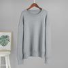 Women's Crew Neck Long Sleeve Knit Sweater Loose Fit Minimalist Casual Solid Pullover Jumper