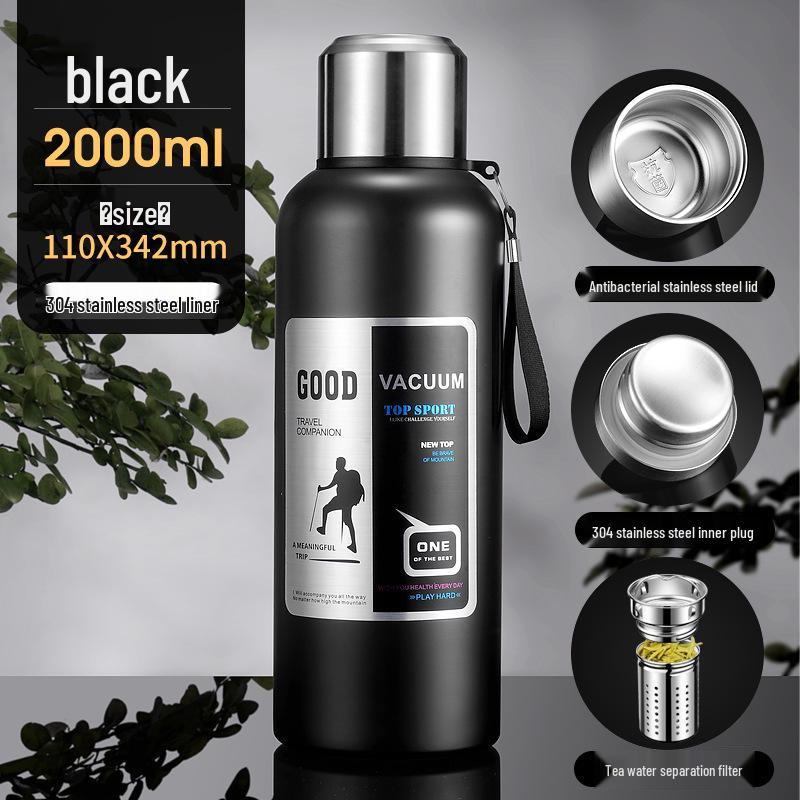 Large Capacity Stainless Steel Insulated Travel Kettle with Tea and Water Separation