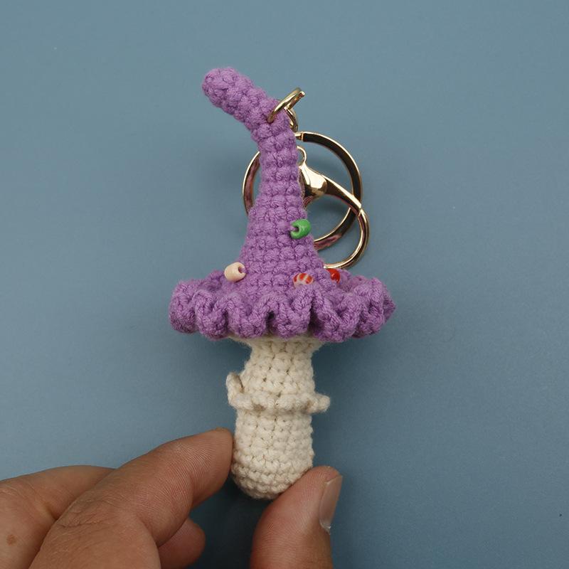 Einzigartige Pilz-Serie Häkel-Schlüsselanhänger Zufällige Farbverlauf-Farbe Pilz-Schlüsselanhänger Für Taschenanhänger Gestrickter Pilz-Schlüsselanhänger Individuell