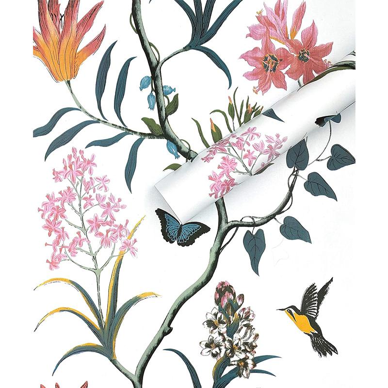 

Self Adhesive Floral Bird Wallpaper Modern Pink Flower Wallpaper Living Room Bedroom Kitchen Bathroom Wall Paper Home Decoration 1mx45cm