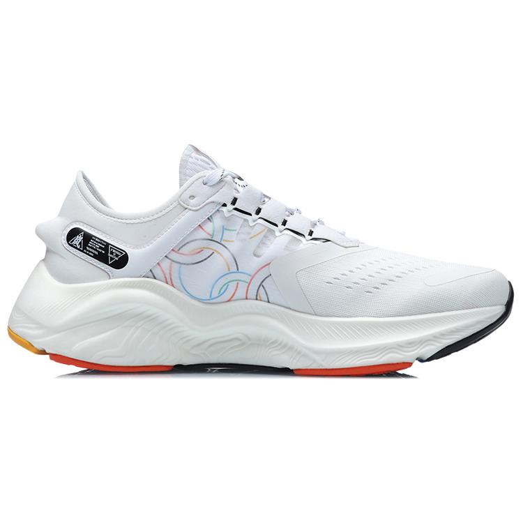 Li Ning Arashi Plus Cushioning Slip Resistant Abrasion Resistant Low top Running Shoes Unisex White Red Green ARHR143-4