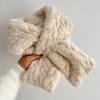 Thickened version of soft waxy wool scarf, female Korean version of solid color versatile cross short imitation Rex rabbit scarf, autumn