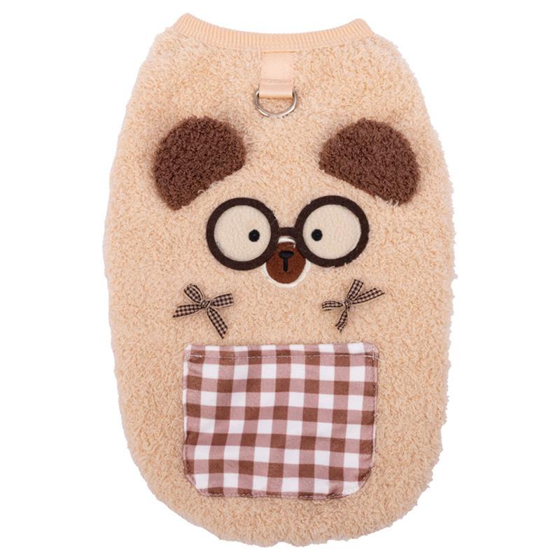 Cat clothes Autumn and winter cartoon vest Shu cotton lint puppet cat small dog pullover head two feet cat pet clothing