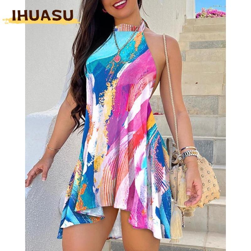 IHUASU Fashion Sleeveless Casual Dresses