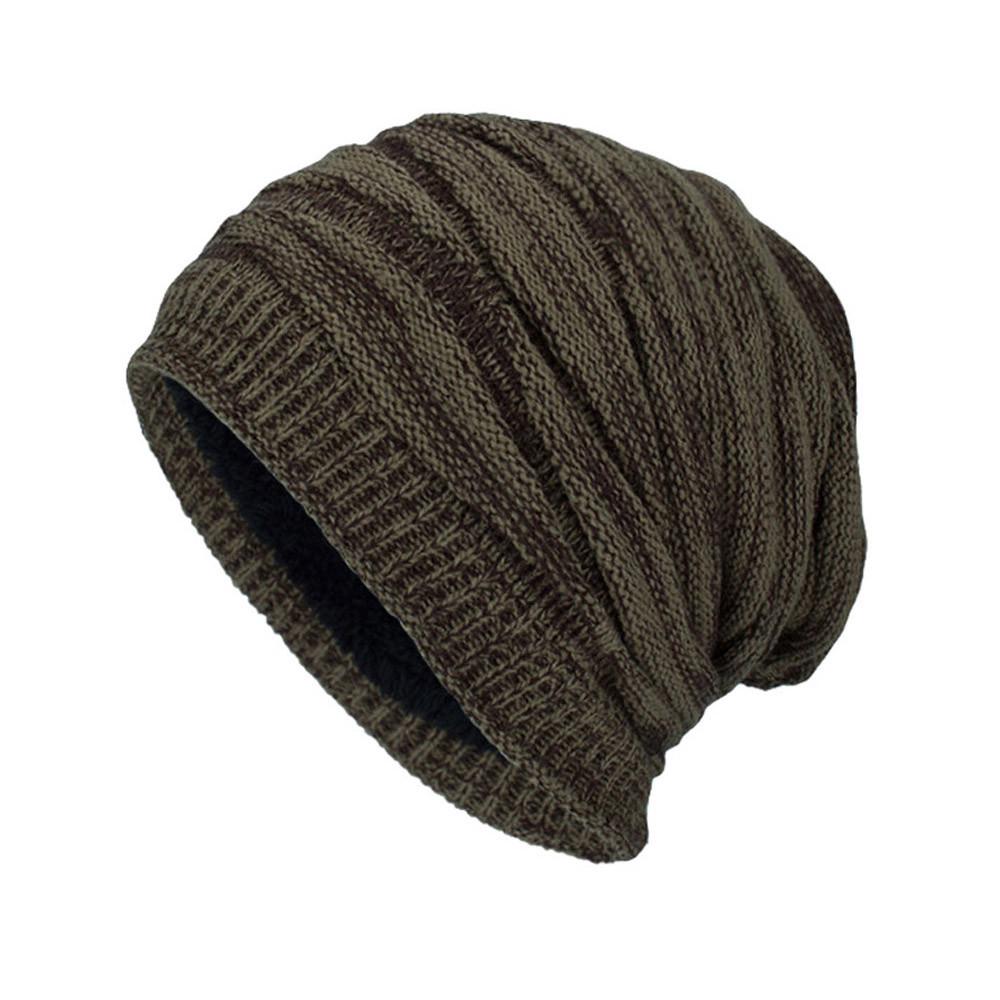 Men Winter Outdoor Wool Knit Warm Hat Thick Soft Ski Caps