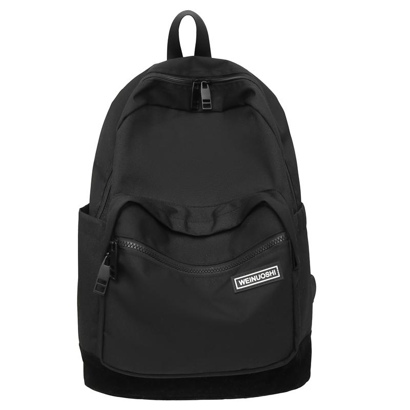 

Женский рюкзак с цветными блоками, школьная сумка для студентов, мужской легкий рюкзак большой вместимости для путешествий чёрный