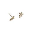 CANNER 2023 Fashion Piercing Zircon Flower Stud Earring for Women Girls Small Sweet Style Wedding Party Jewelry Earrings Gift
