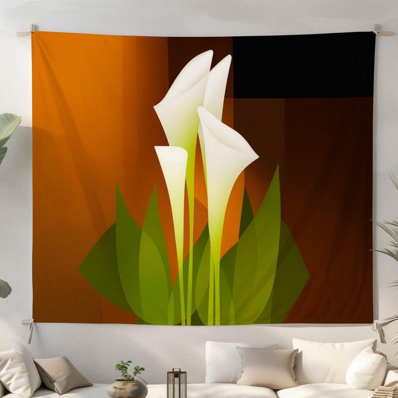Modern calla lily flowers tapestry 75x100