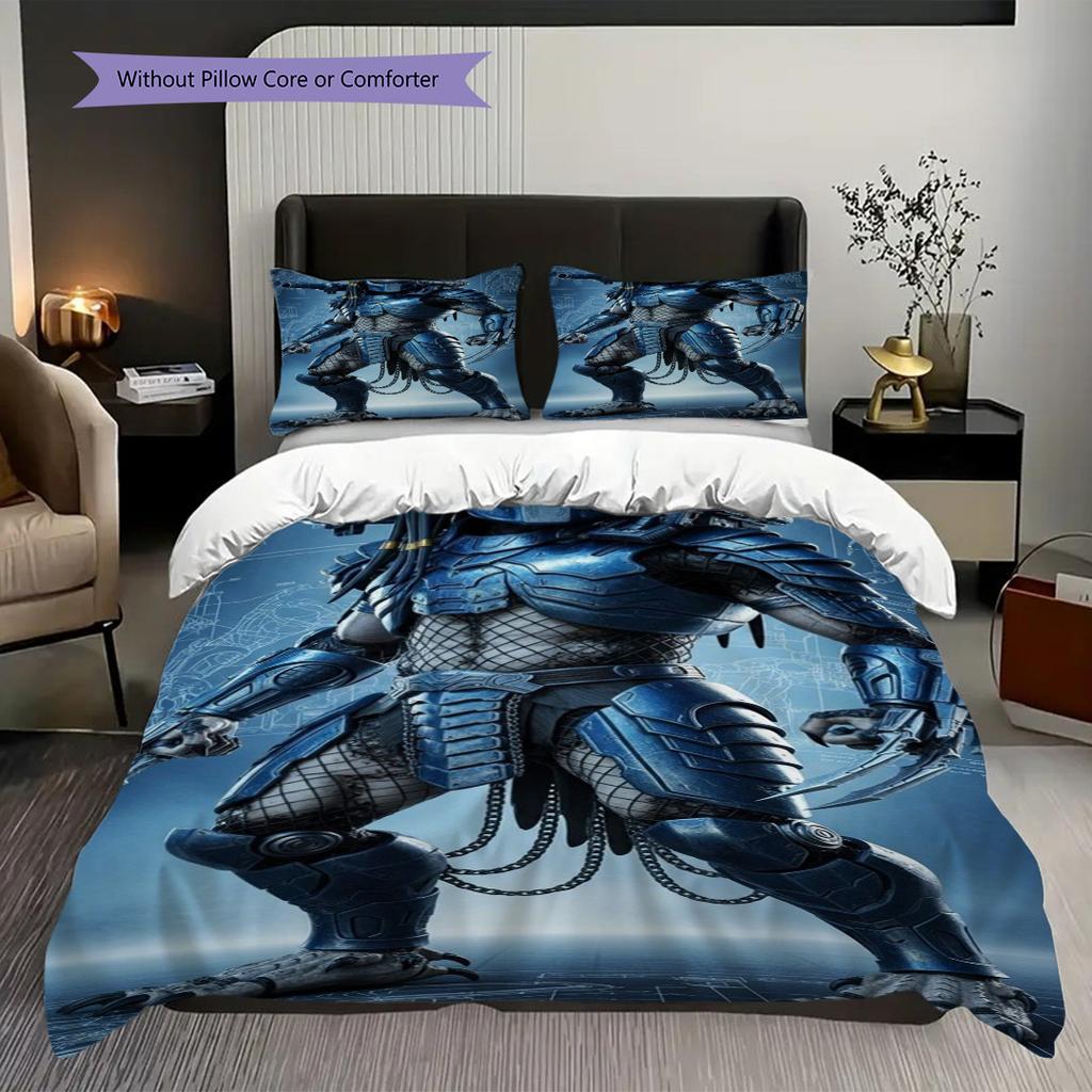 Predator Blue Armor Edition Bedding 1 Duvet Cover 2 Pillowcase Without Core Soft And Comfortable Bedding Set Christmas Birthday Gift