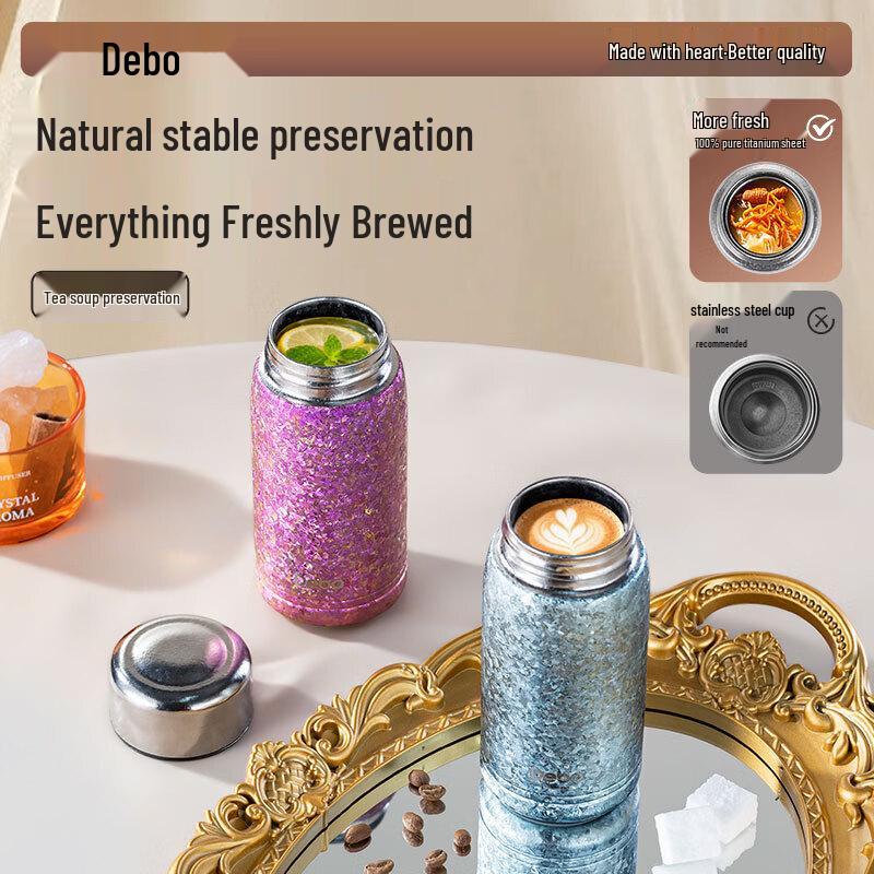 Debo Klinte Titanium Insulated Bottle with Ice Crystal Gradient