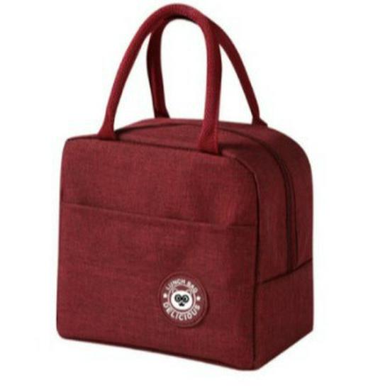 Portable Insulated Bento Lunch Box with Portion Control for Office Workers 23x13x21 cm красный