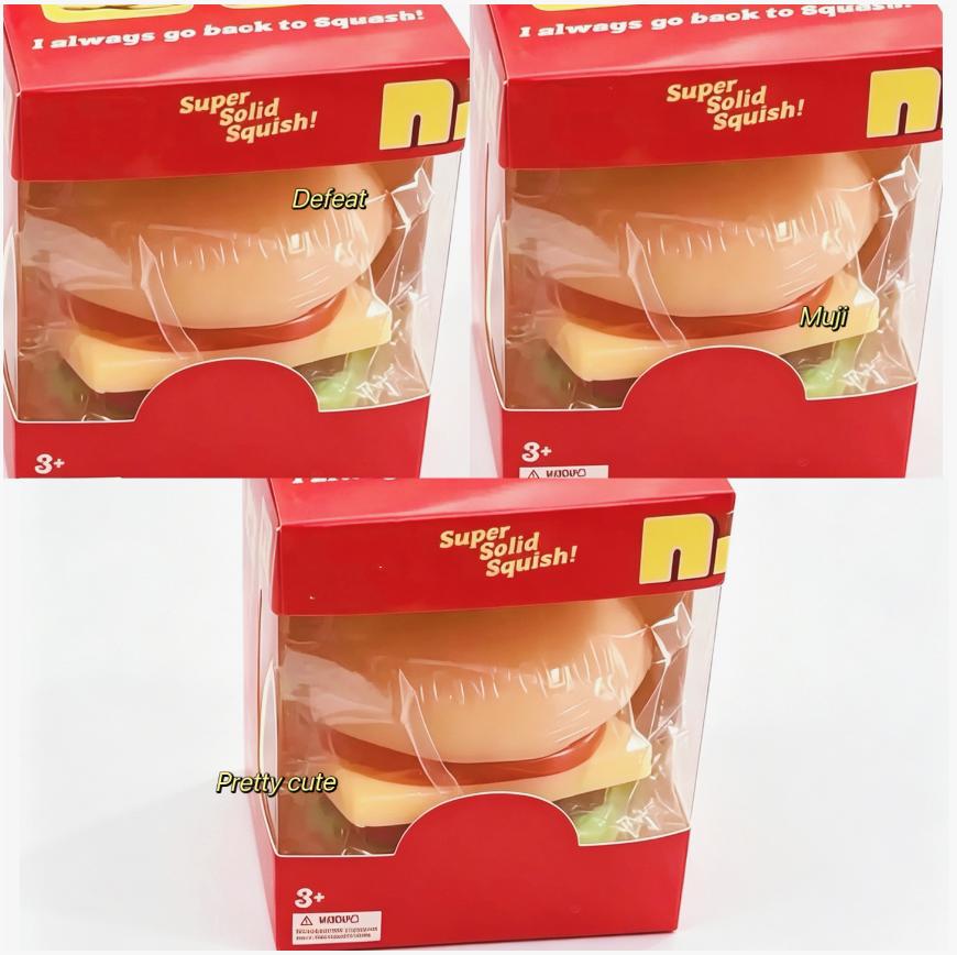 Horký Needoh Burger Mačkací Slepý Box Elastická Mačkací Decompresní Fidget Hračka Pro Uvolnění Stresu