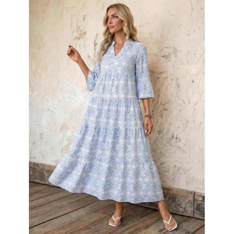 European and American fashion slim-fitting long dress women's 2026 summer new casual vacation skirt