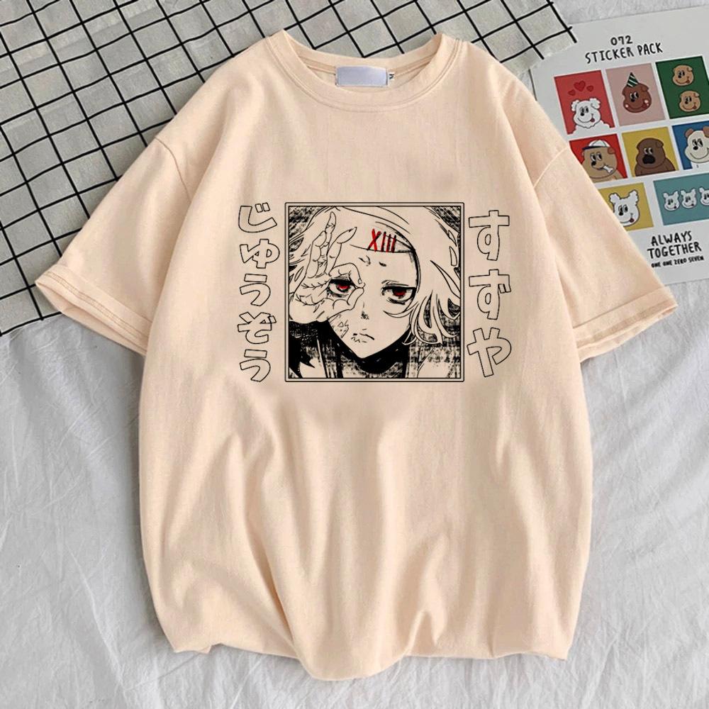 Tokyo Ghoul Kaneki Ken Suzuya Juuzou Top Tees Teen Pop Culture Anime Kawaii Y2k 2000s T Shirt Aesthetic Digital 2000s Streetwear