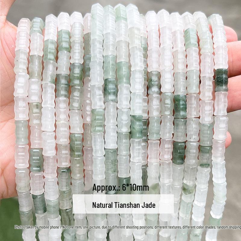 Mărgele Naturale de Jad Tianshan 8/10mm Formă Veche - Mărgele Piatră Jad de Gheață pentru Bijuterii DIY