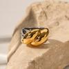Youthway New Stainless Steel Gold  Colorblock Thread Cast Ring High Quality Rust Proof Gold Color Finger Jewelry