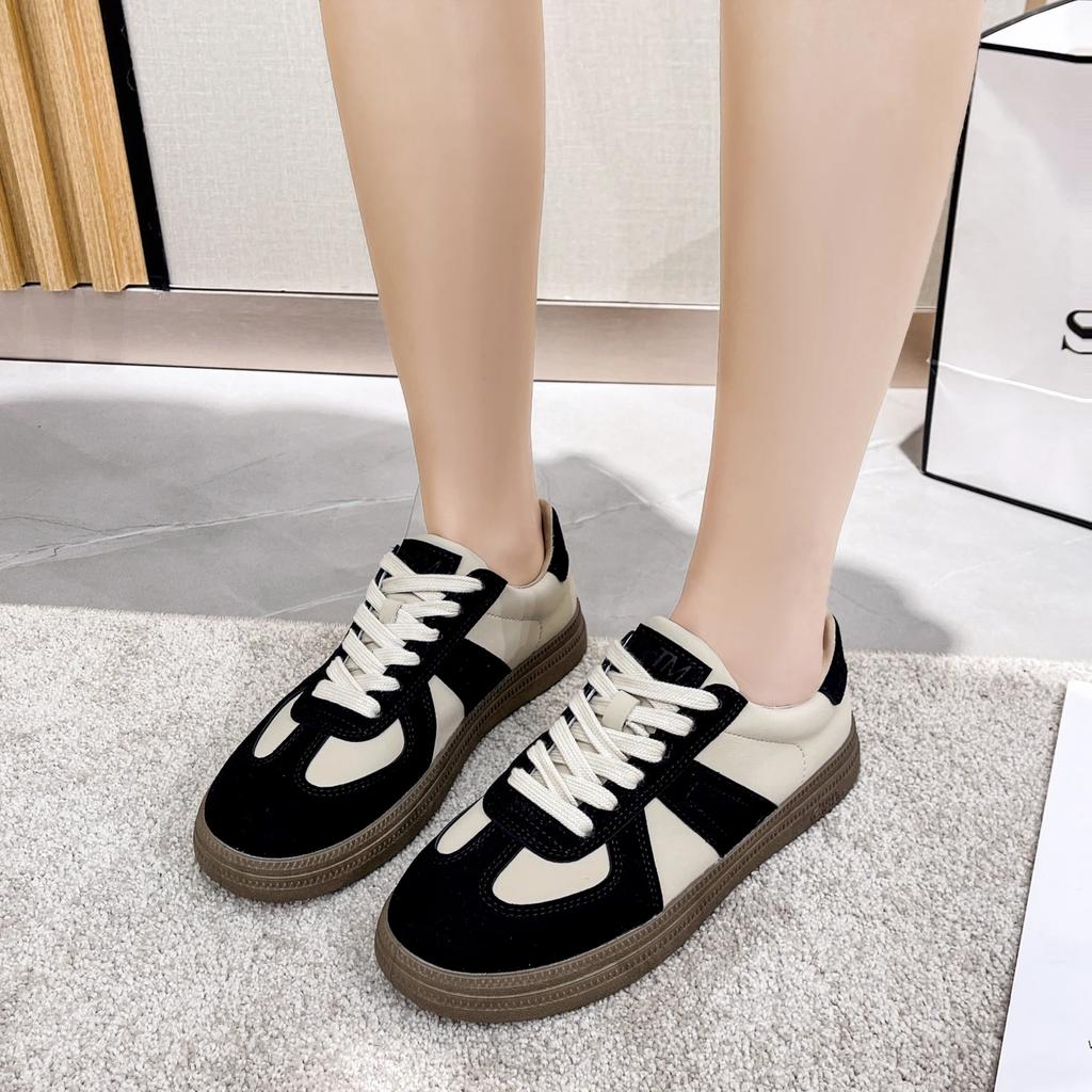 Fashion Shoes Woman 2024 Trend Cow Suede Leather Women Sneakers Mixed Color Flat Sneakers Ladies Casual Shoes Fashion Plus Size 40